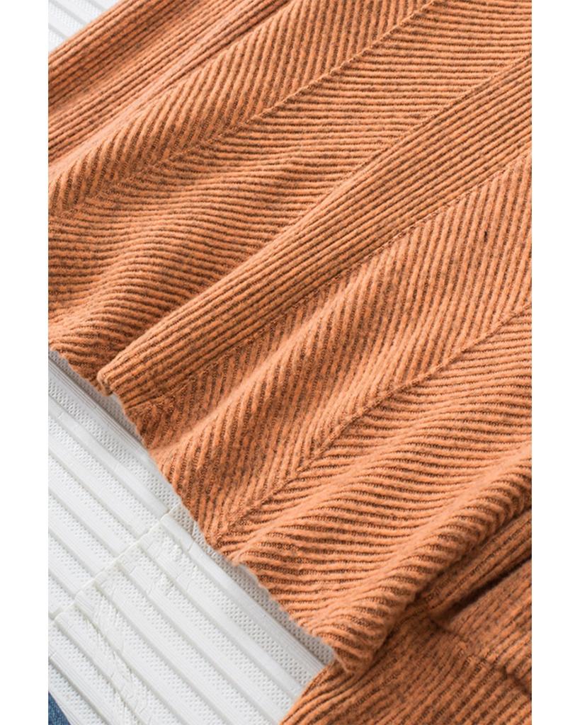 Azura Exchange U Neck Textured Long Sleeve Top