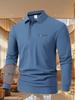 Men'S Long Sleeve Casual Summer Print T-Shirt - Fashionable Versatile Top, Geometric Design, Lightweight Polo Golf Shirt