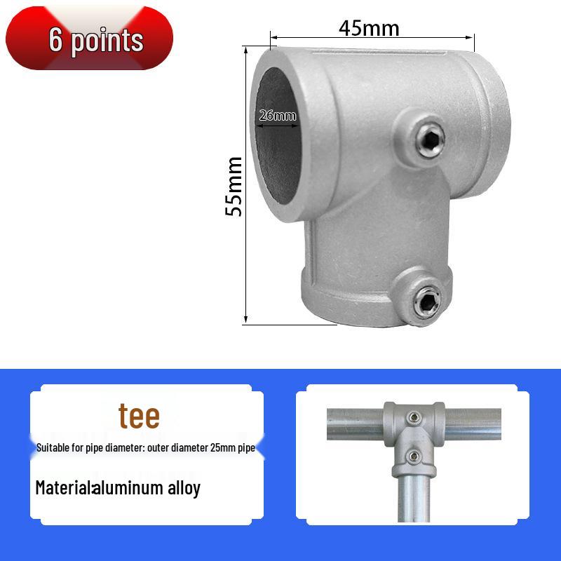 20/25/32mm Steel Pipe Connector: Galvanized 6-Point Round Elbow Joint Fastener