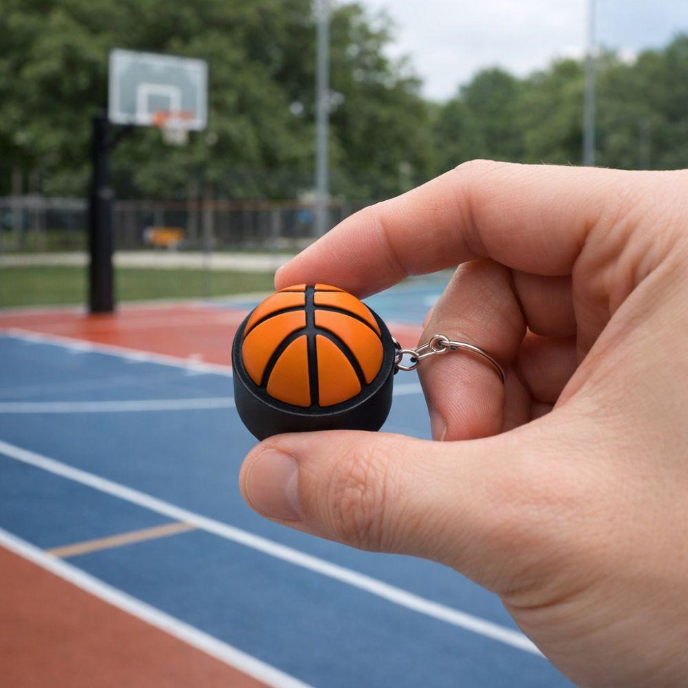 Sports Theme Stress Relief Keychain Spherical Button Clicker Keychain Daily Carry
