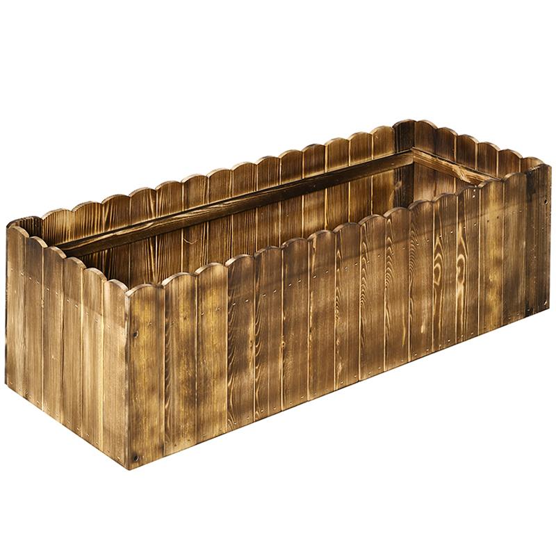 109L Raised Garden Bed, Wooden Rectangle Planter Box, Outdoor Herb Vegetable Flower Pot (100L x 40W x 30H cm)