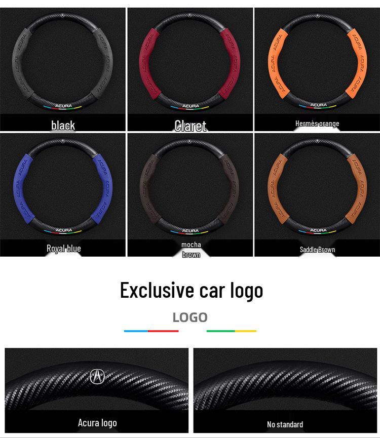Acura CDX 2016-2021 Ultra-Thin Carbon Fiber Suede Leather Steering Wheel Cover