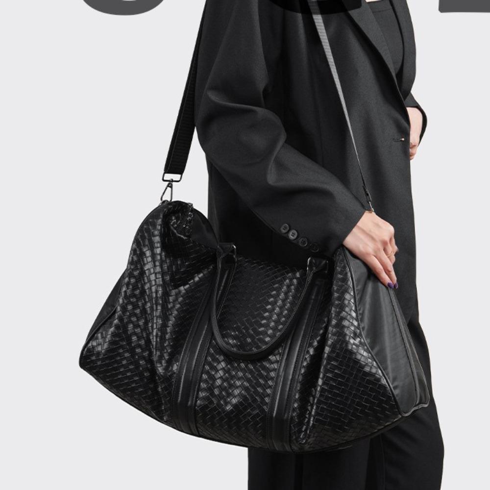 Men's fashion woven sports fitness bag large capacity business travel hand luggage simple solid color travel bag