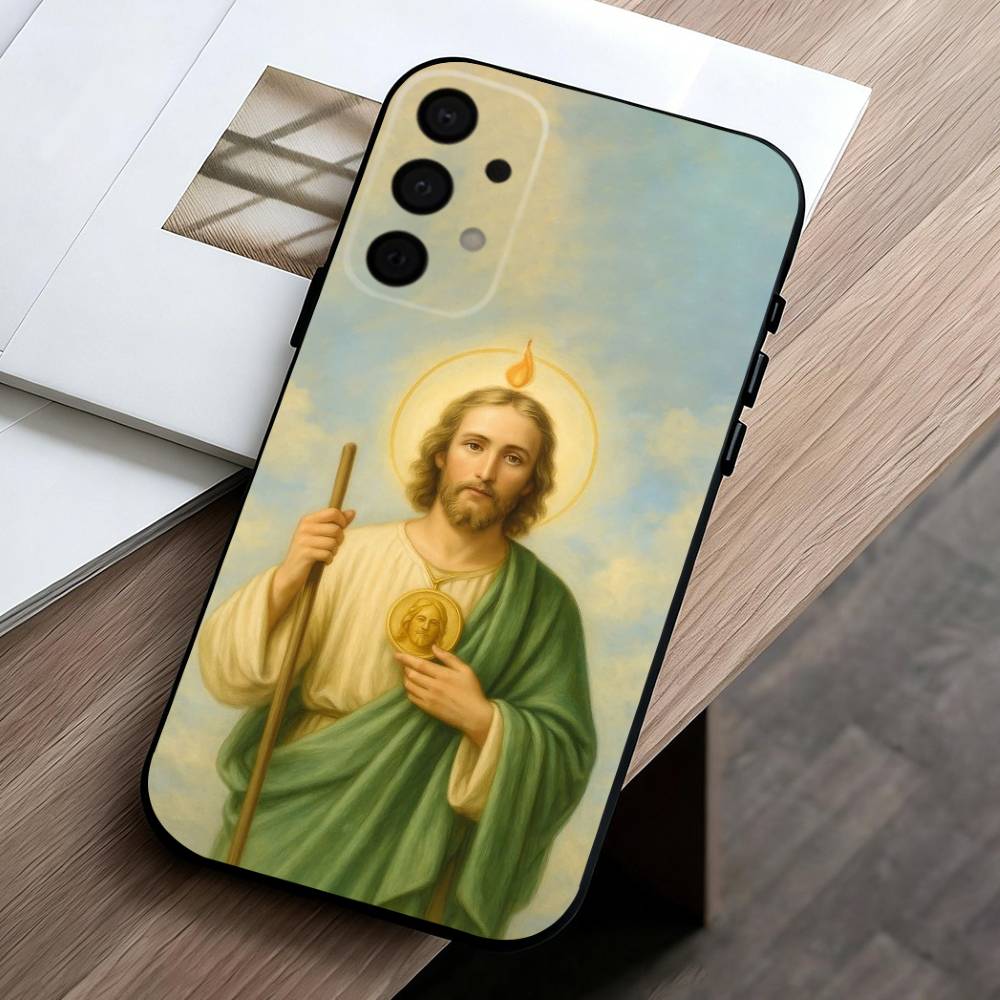 S-San-N J-Judas T-Tadeo-O ART Чехол для телефона Для Samsung Galaxy A73,A72,A71,A70,A53,A52,A51,Другие Мягкий черный чехол