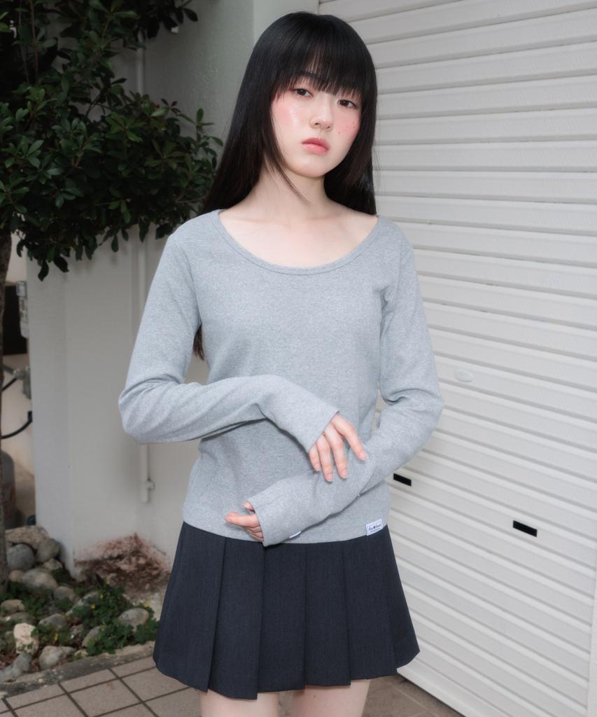 ROSEFRANTZ Essential Rose Label Long Sleeve [Gray]