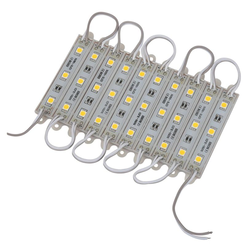 A16P-10X 1 X 10 шт. 5050 SMD 3 светодиодный модуль Светодиодная лента Гирлянда Водонепроницаемый DC 12V Теплый белый