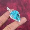 Blue Turquoise Handmade Gemstone Pendant, 925 Solid Sterling Silver Antique Jewelry Pendant, For Engagement Gift