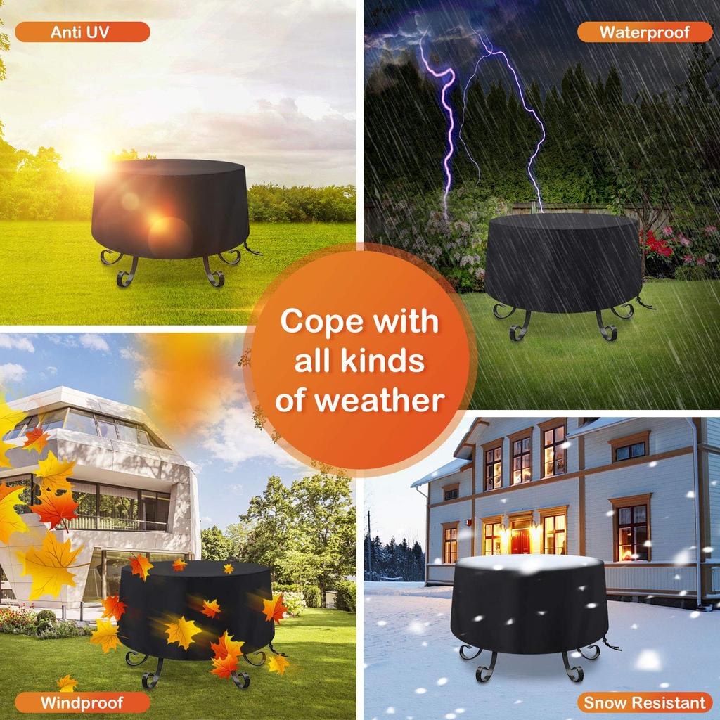 Крышка ямы для костра Круглая чаша для костра 210D Тканевые водонепроницаемые пылезащитные чехлы для чаш