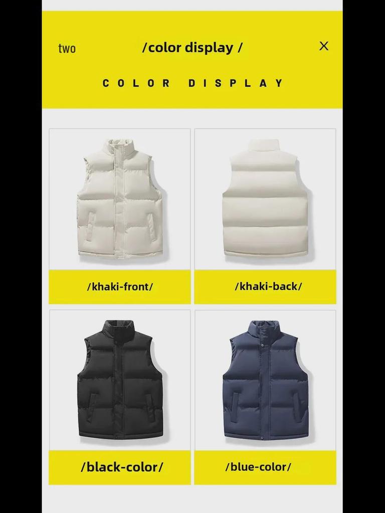 Мужской жилет из толстого хлопкового пуха на осень и зиму - модная куртка без рукавов для повседневной носки