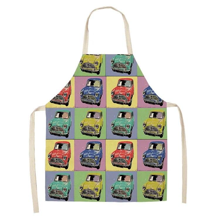 Home Cartoon Character Household Anti-fouling Apron Cloth Art Kitchen Housework Cleaning Oil-proof Smock Delantal Cocina Tablier