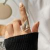 Irregular Geometric Opening Ring Cold Wind Personality Ring Fashion Neutral Trend Punk Style Ring