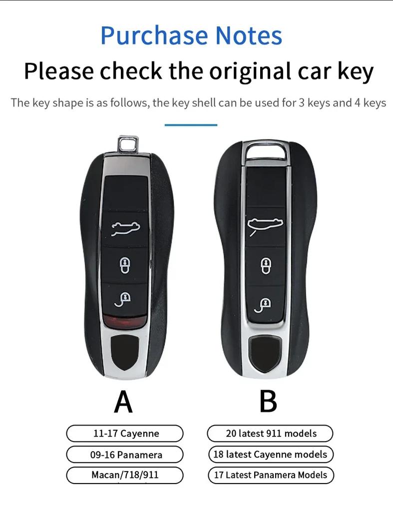 AABKR1 For Porsche Macan Modified Key Case 718 Cayenne Key Case Panamera Key Chain 911 Car Accessories