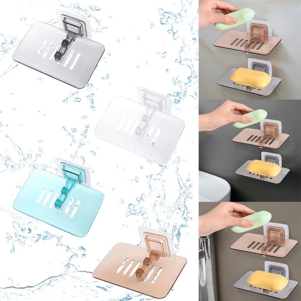 Soap Rack No Drilling Wall Mounted Soap Holder Self Adhesive Soap Sponge Storage Rack