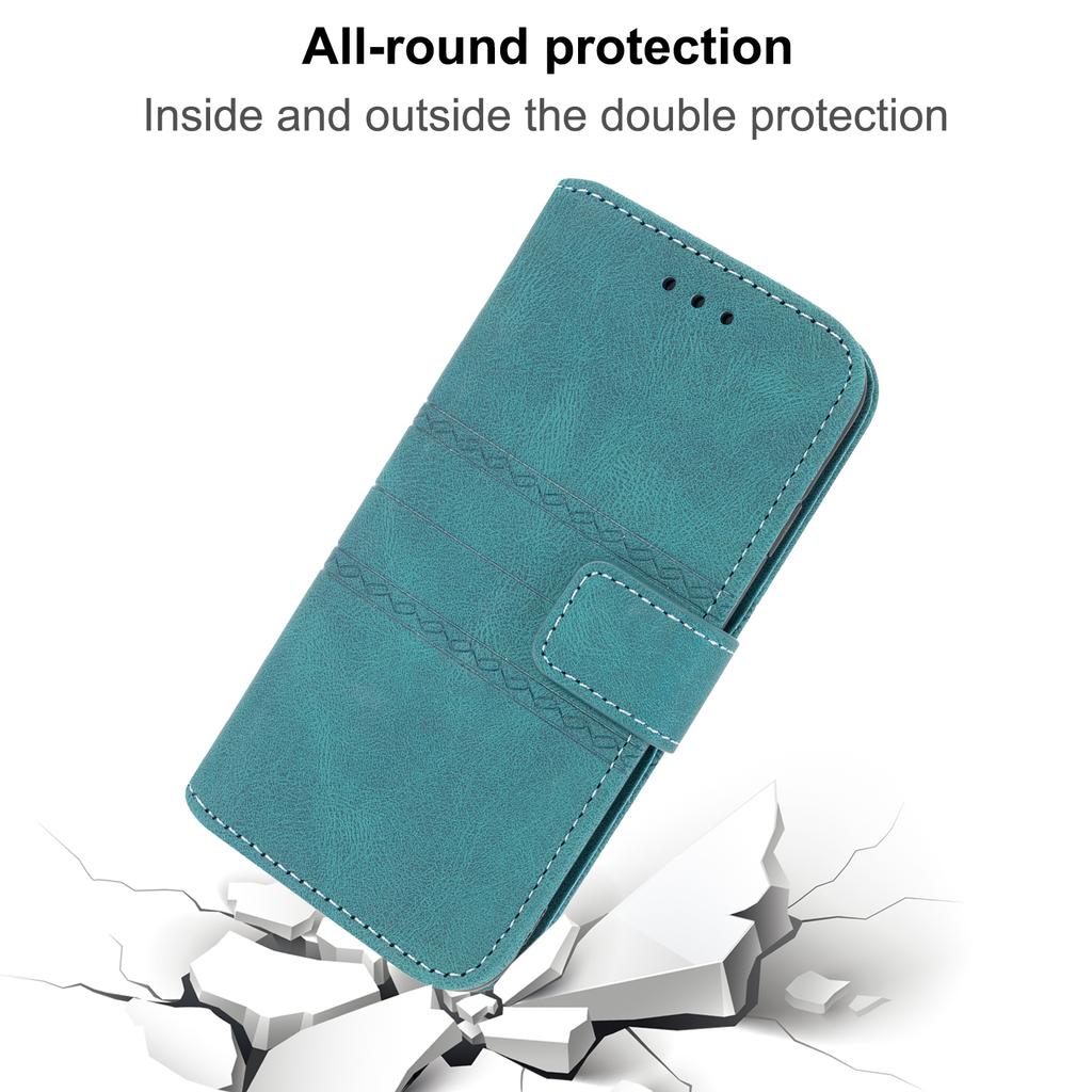 For Xiaomi Redmi 15 4G (EU) (171mm) Case Wallet Skin-Touch Leather Imprinted Phone Cover with Wrist Strap