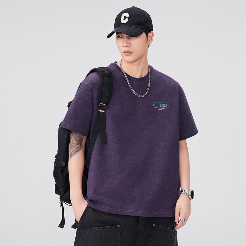 Новая американская футболка с коротким рукавом из чистого хлопка для мужчин на лето