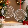 1pc/2pcs Our First Wedding Ornament, Just Married ,Glass Xmas Tree Decoration Gift, Christmas Party Holiday Gift Decor Memorial Christmas Prent