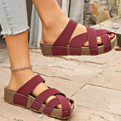 Модные женские плоские шлепанцы из пробки, нескользящая обувь на платформе для женщин, легкие сандалии, удобные уличные пляжные шлепанцы, слайды женские