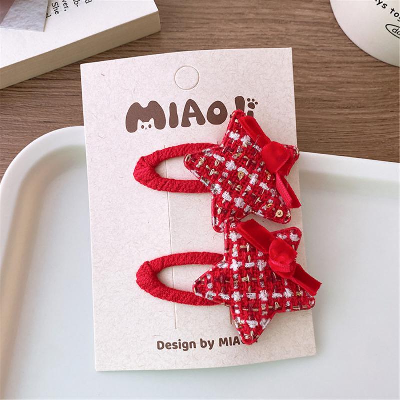 Детские новогодние заколки для волос в китайском стиле, милые плюшевые банты, кисточки, украшения, заколки, шпильки, аксессуары для волос в стиле ханьфу для девочек