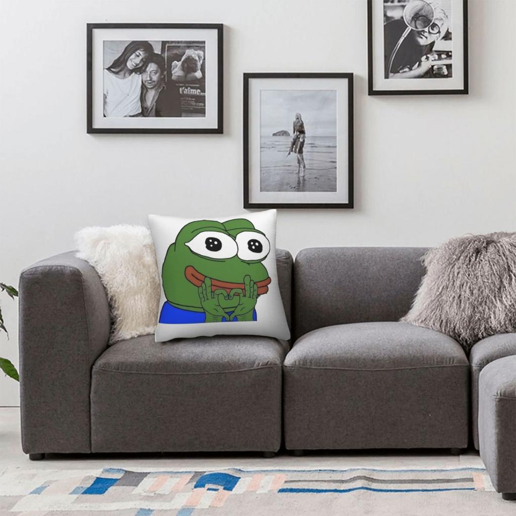 Sad P-Pepe Frog Meme Pillow Case Cute Funny Pillow Cover Soft Custom Diy Cushion Cover Pillowcases For Sofa Bedroom Home Decor