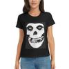 Женская футболка Misfits Череп Летняя с коротким рукавом Круглый вырез Хлопковые футболки Одежда Топы Streetwear
