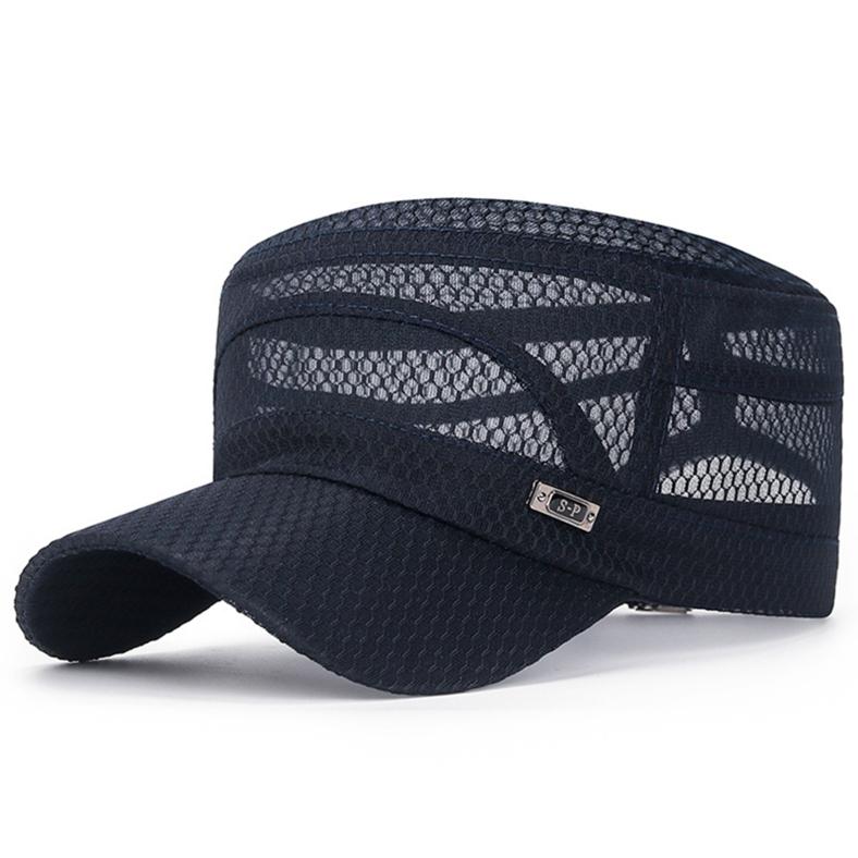 Men's Fashion Mesh Casual Breathable Sunscreen Hat Summer Outdoor Flat Top Cap