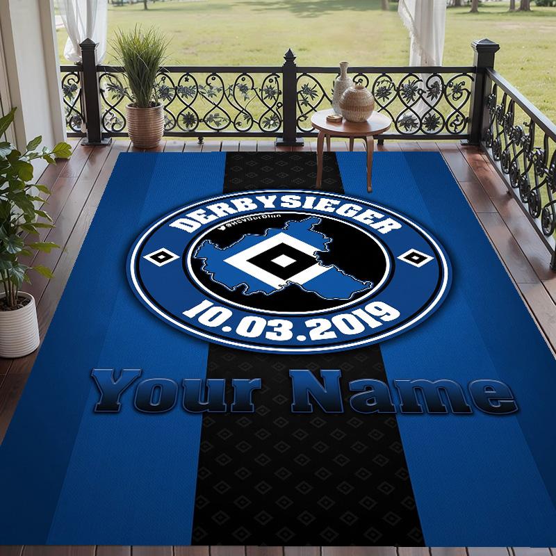 Custom Text Printed Rug Hamburger SV Non Slip Floor Carpet For Home Room Decor