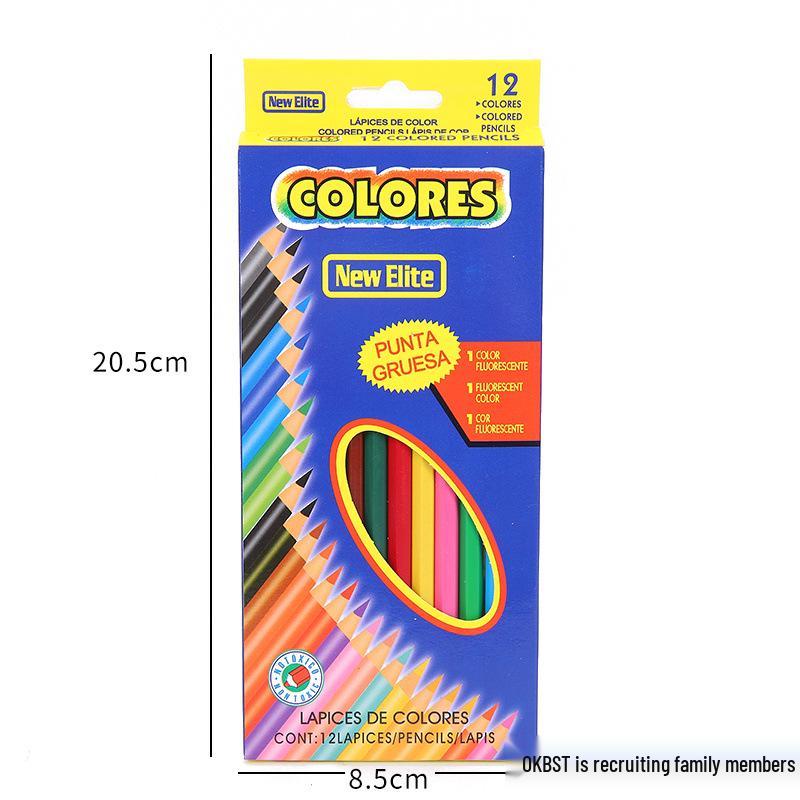 Oil-Based Colored Pencil Set for Children - Available In 12, 18, 24, and 36 Colors - Ideal for Elementary School Drawing
