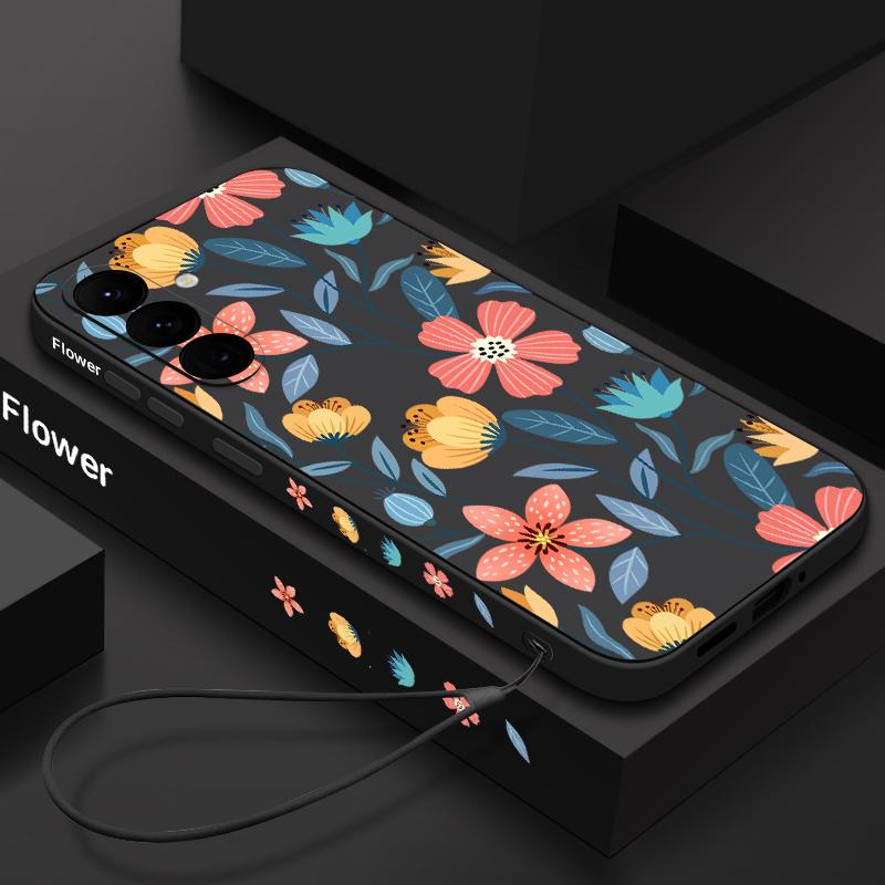 Flower Painted Shell For Samsung Galaxy S24 S22 Ultra Plus S23 S21 S20 Fe A52 A53 A54 A34 14 5g A51 A32 A13 4g Slim Shockproof Tpu Hybrid Case Cover