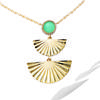 [R7128] - Gold-Plated Necklace 'Cléopatra' Golden Green - 50x10 Mm