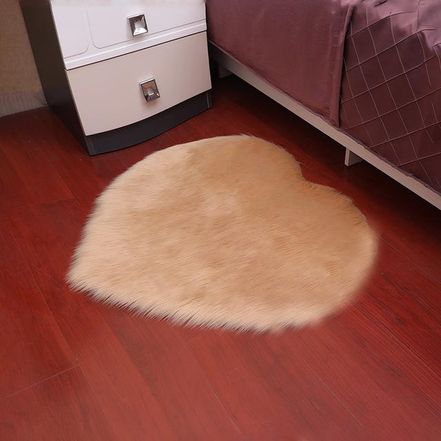 Коврик с сердечком в скандинавском стиле, современное украшение, коврик из искусственной овчины, шерстяные искусственные пушистые коврики, ковер с сердечком, коврики для гостиной