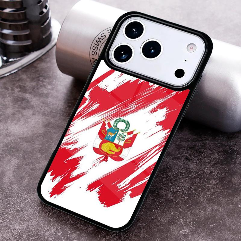 Peru Flag Phone Case for iPhone 17 16 15 Pro Max Air 14 13 12 11 Plus Shockproof Capa Cover