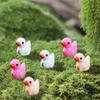 60Pcs Breast Cancer Mini Duck Figurine Red Ribbon Duck Resin Statue Miniature Animal Ornament Decoration Breast Cancer Awareness Month Gifts