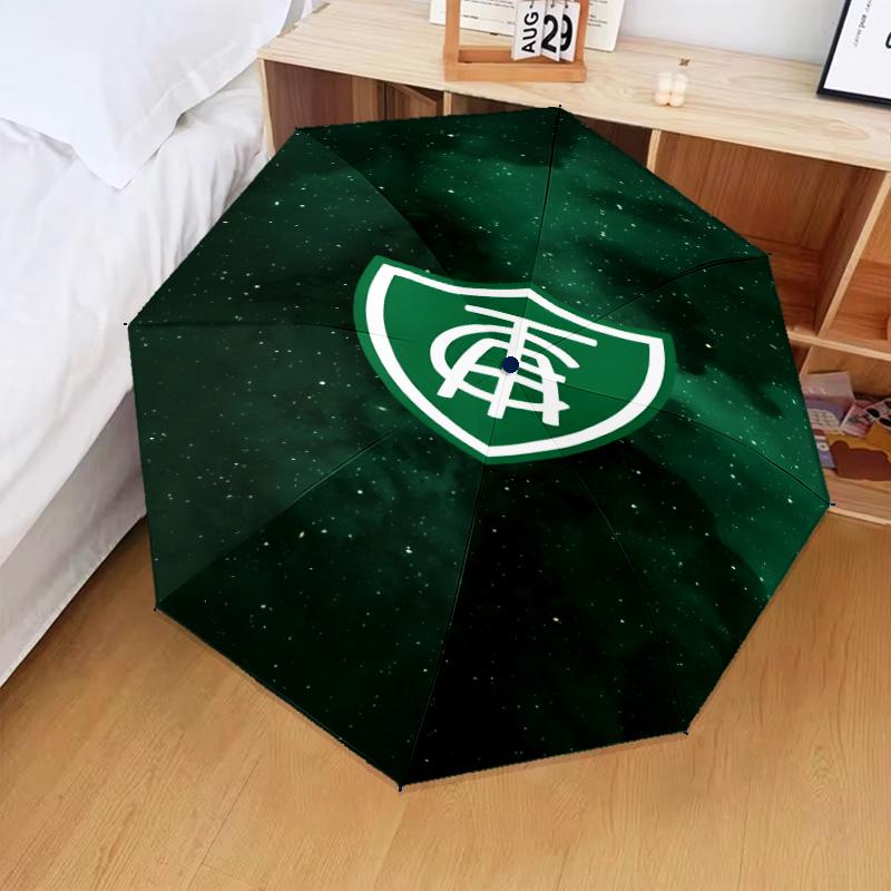1PC Green Shield Emblem Design Printed Umbrella Folding umbrella, automatic umbrella 8-Frame for Travel, camping Fan gifts Christmas Gifts