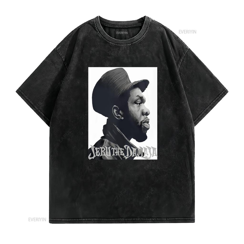Hip Hop Jeru The Damaja Black T Shirt Size S 5xl Vintage Washed Graphic Designer Clothes Soft Breathable Top For Everyday Wear