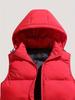 Men's Hooded Vest Jacket, Cotton, Black, Red, Sizes 0XL-5XL