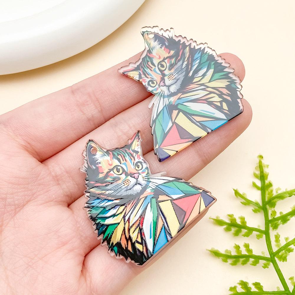 Мультяшная мозаика с животными, акриловый пазл-подвеска для изготовления украшений своими руками