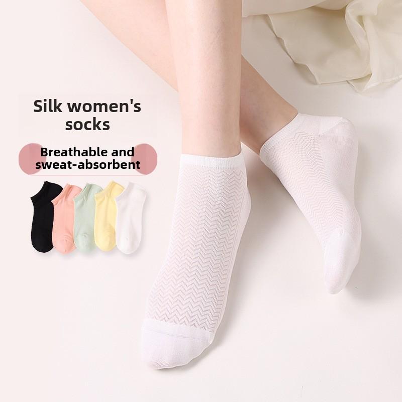 5 пар женских весенне-летних мягких влагоотводящих удобных дышащих сетчатых женских носков-лодочек