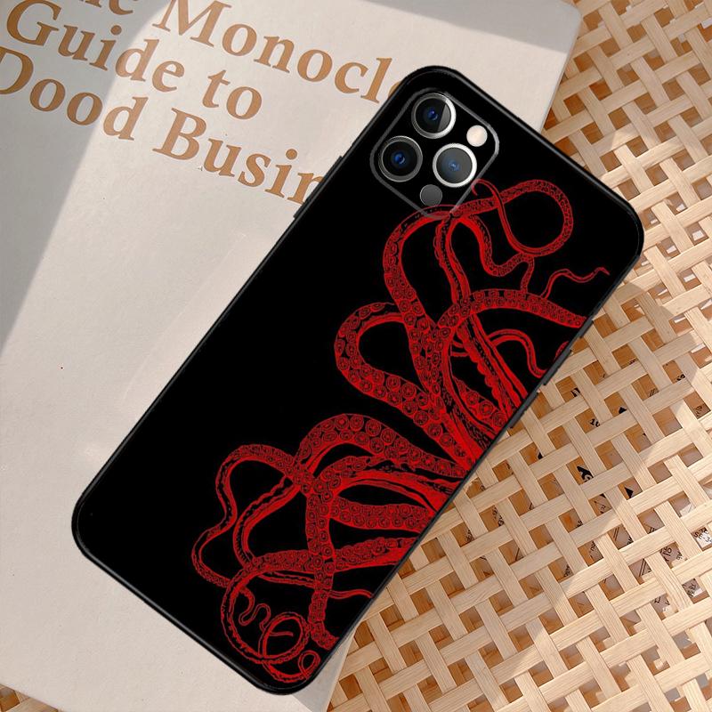 Marine Life Ocean Octopus Case For iPhone 16 13 11 12 14 15 Pro Max mini XR X XS MAX Plus Cover Cases