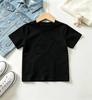 Kids Black Short Sleeve T Shirt Minimal One Line Hand Drawn Number 67 Print Crew Neck Boys Girls Plain Casual Summer Tee