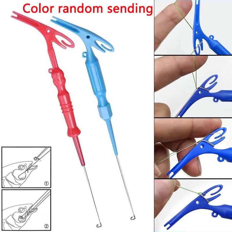 Fishing Knot Tool - 3-in-1 Extractor, Hook Remover, and Loop Tying Device - Quick & Easy To Use - Random Colors