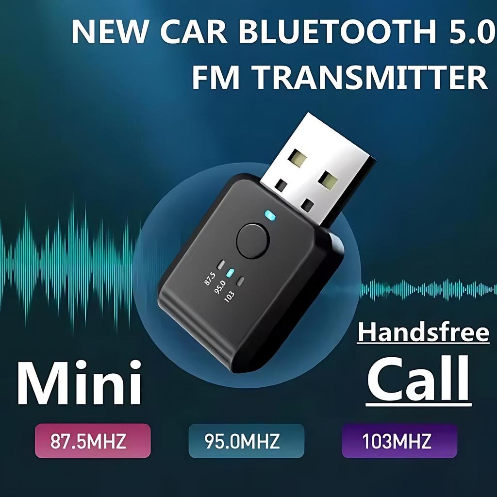 Bluetooth 5.4 FM-передатчик с микрофоном, громкая связь, беспроводной USB-адаптер, стереозвук без потерь, аудиоприемник для автомобильного FM-радио