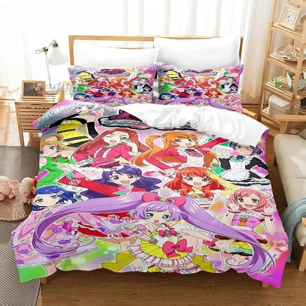 3D Каваи Девочки Идол Время Припара Удобное Пуховое Одеяло Пододеяльник Наволочка Постельный Комплект Украшение Детской Спальни Домашний Текстиль
