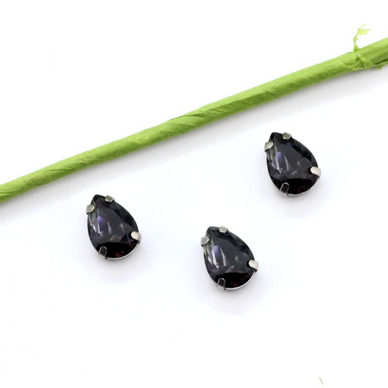 Серебряный коготь Капля Турмалин Бриллиант Градиентный драгоценный камень для DIY ювелирных изделий, обуви, сумок - 10x14 мм Кристальный камень.