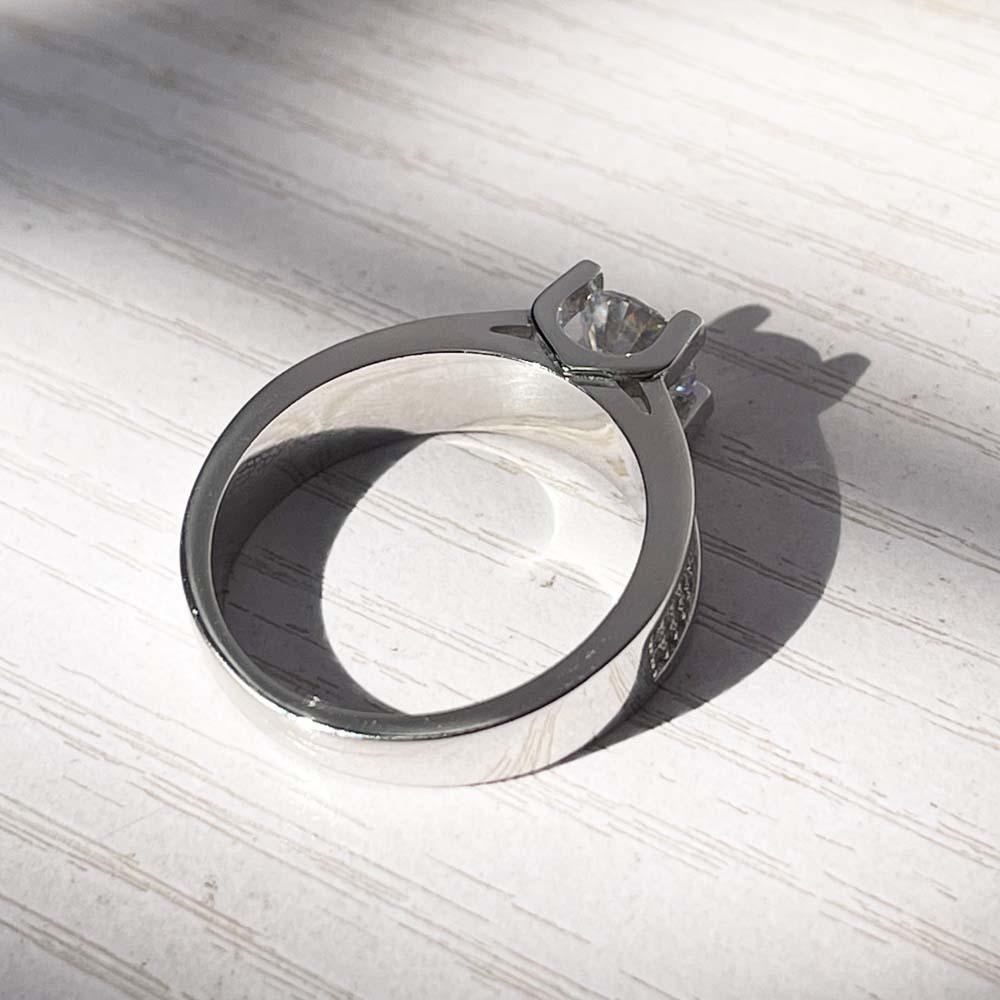 Натуральное серебро 925 пробы 1 карат с бриллиантом, ювелирное кольцо, ювелирные изделия из серебра 925 пробы, обручальные кольца для женщин с коробкой