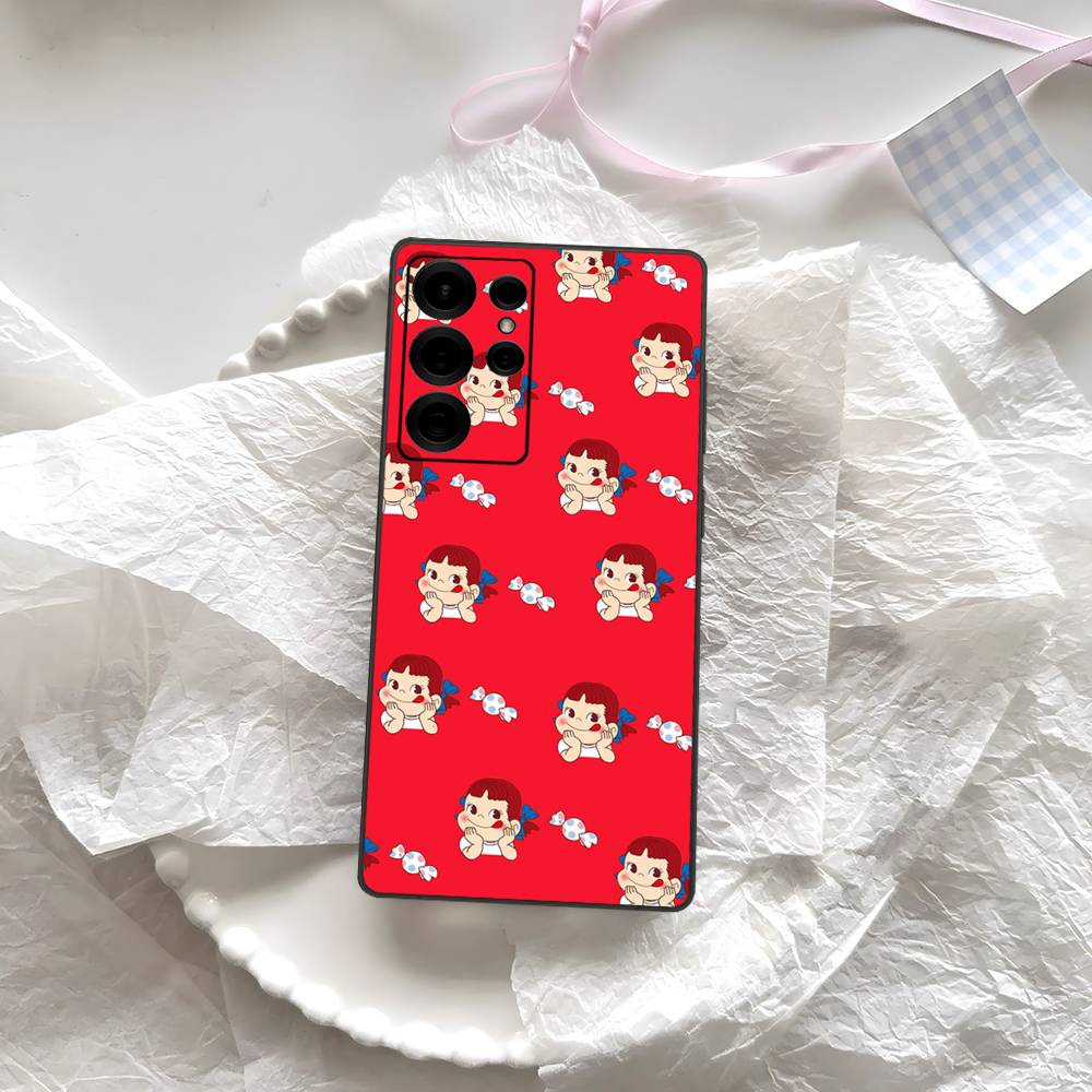Fujiya Milky Peko Chan Phone Case For Samsung S 24 Fe 25 Ultra Plus 20 Lite 21 30 22 23 24 22 Ultra 5G Fundas